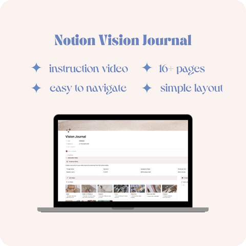 The Notion Vision Board + Journal Template